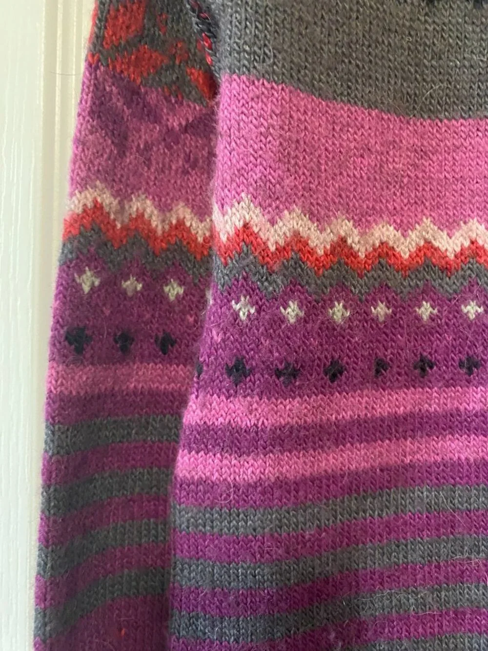 Deux par Deux Girls Fair Isle Knit Long Sleeve Sweater Dress Wool Blend 7